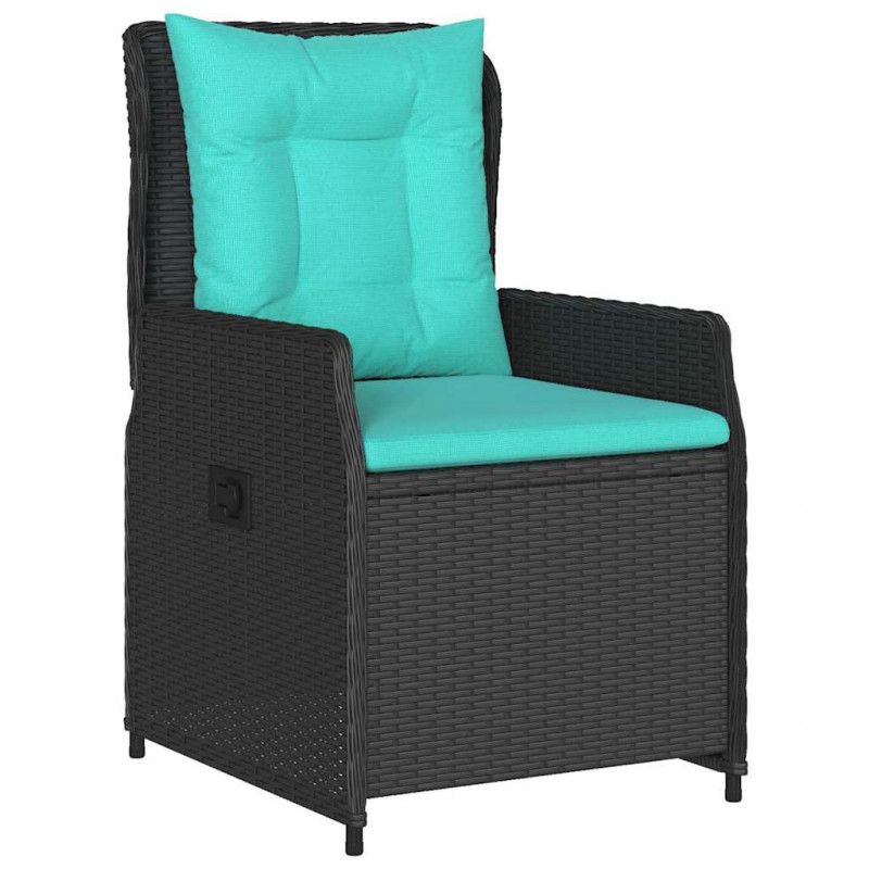 Zestaw do jadalni w ogrodzie 7 pcs Czarny Polirattan