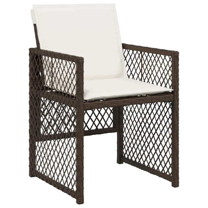 Zestaw do jadalni w ogrodzie 5 pcs Brązowy polirattan