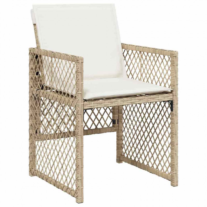 Zestaw do jadalni w ogrodzie 5 pcs Beżowy polirattan
