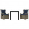 Zestaw do jadalni w ogrodzie 3 pcs Szary polirattan