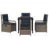 Zestaw do jadalni w ogrodzie 5 pcs Szary polirattan