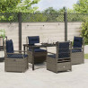 Zestaw do jadalni w ogrodzie 5 pcs Szary polirattan
