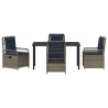 Zestaw do jadalni w ogrodzie 5 pcs Szary polirattan
