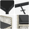 Zestaw do jadalni w ogrodzie 5 pcs Jasnoszary polirattan