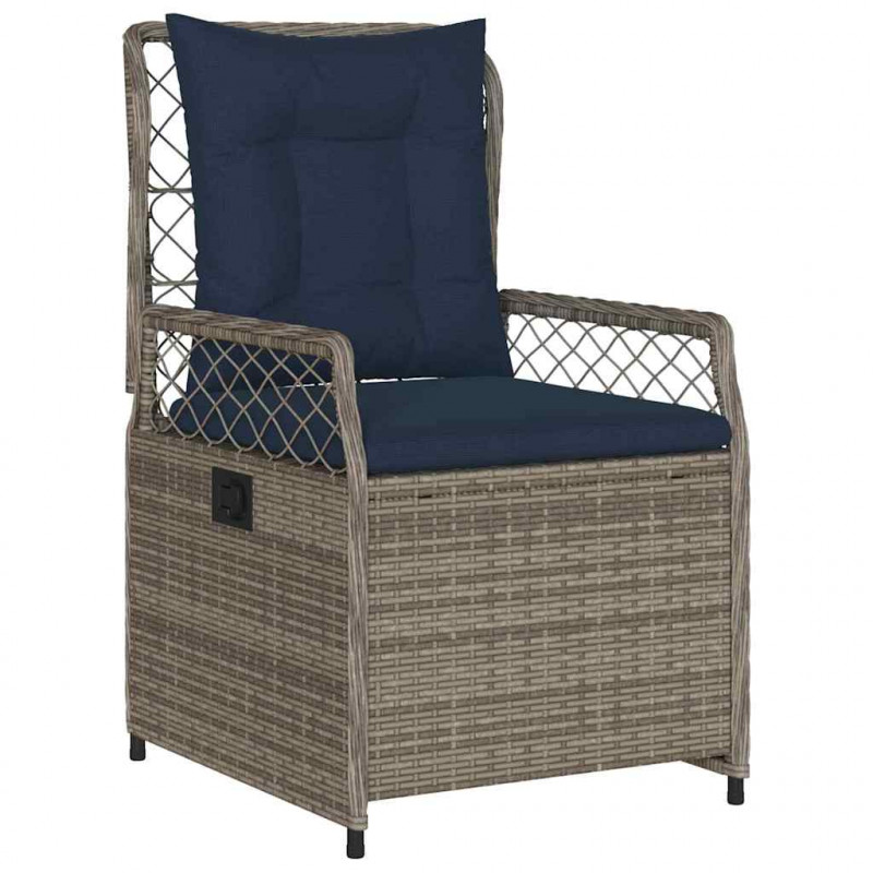 Zestaw do jadalni w ogrodzie 5 pcs Szary polirattan