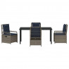 Zestaw do jadalni w ogrodzie 5 pcs Szary polirattan