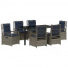 Zestaw do jadalni w ogrodzie 7 pcs Szary polirattan