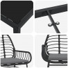 Zestaw do jadalni w ogrodzie 5 pcs Czarny polirattan