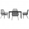 Zestaw do jadalni w ogrodzie 5 pcs Czarny polirattan