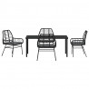 Zestaw do jadalni w ogrodzie 5 pcs Czarny polirattan