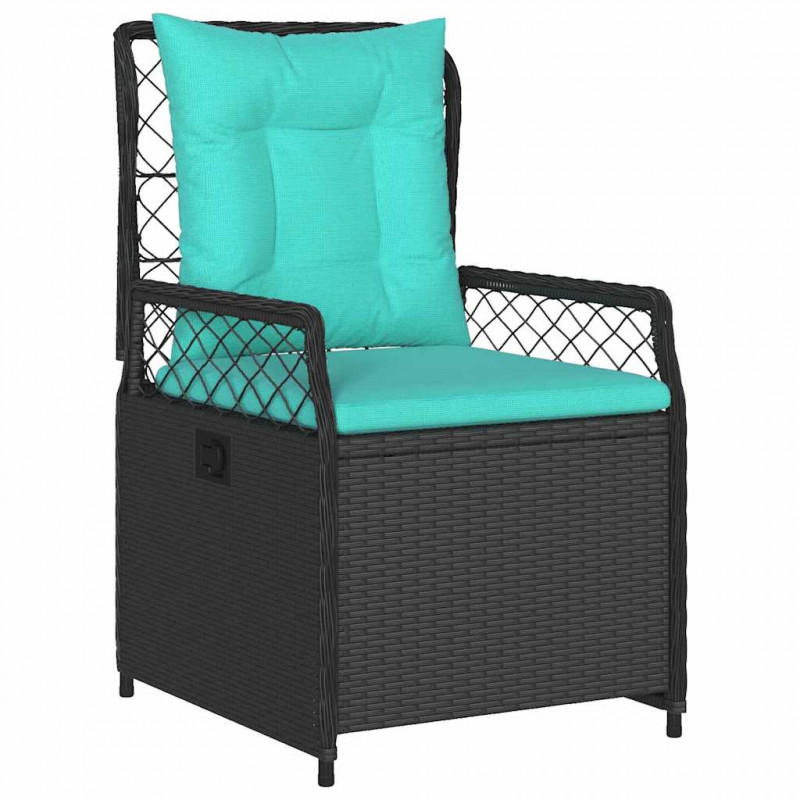 Zestaw do jadalni w ogrodzie 3 pcs Czarny polirattan