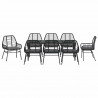 Zestaw do jadalni w ogrodzie 9 pcs Czarny polirattan