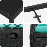 Zestaw do jadalni w ogrodzie 7 pcs Czarny polirattan