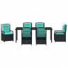 Zestaw do jadalni w ogrodzie 7 pcs Czarny polirattan