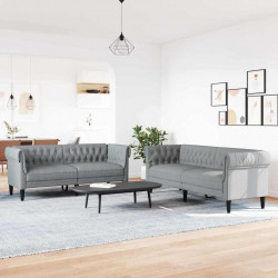 Sofa do salonu 2 pcs Jasnoszary tkanina