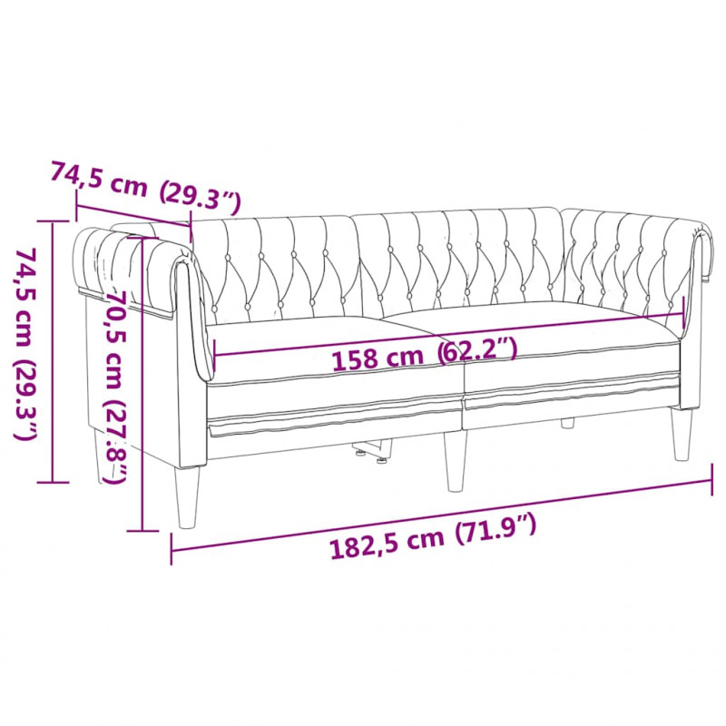 Sofa do salonu 2 pcs Jasnoszary tkanina