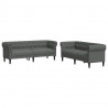 Sofa do salonu 2 pcs Ciemnoszary tkanina