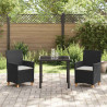 Zestaw do jadalni w ogrodzie 3 pcs Czarny polirattan