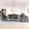 Sofa do salonu 3 pcs Ciemnoszary tkanina