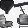 Zestaw do jadalni w ogrodzie z poduszką 5 pcs Czarny polirattan