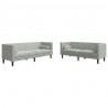 Sofa do salonu 2 pcs Jasnoszary 194 x 74,5 x 70,5 cm Aksamit