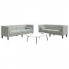 Sofa do salonu 2 pcs Jasnoszary 194 x 74,5 x 70,5 cm Aksamit
