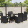 Zestaw do jadalni w ogrodzie 5 pcs Czarny polirattan