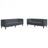 Sofa do salonu 2 pcs Ciemnoszary 194 x 74,5 x 70,5 cm Aksamit