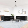 Sofa do salonu 2 pcs Czarny 194 x 74,5 x 70,5 cm Aksamit