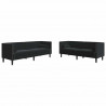 Sofa do salonu 2 pcs Czarny 194 x 74,5 x 70,5 cm Aksamit
