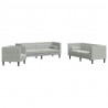 Sofa do salonu 3 pcs Jasnoszary 194 x 74,5 x 70,5 cm Aksamit