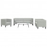 Sofa do salonu 3 pcs Jasnoszary 194 x 74,5 x 70,5 cm Aksamit
