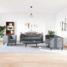 Sofa do salonu 3 pcs Ciemnoszary 194 x 74,5 x 70,5 cm Aksamit