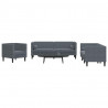 Sofa do salonu 3 pcs Ciemnoszary 194 x 74,5 x 70,5 cm Aksamit