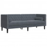 Sofa do salonu 3 pcs Ciemnoszary 194 x 74,5 x 70,5 cm Aksamit