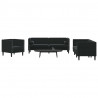 Sofa do salonu 3 pcs Czarny 194 x 74,5 x 70,5 cm Aksamit