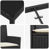 Zestaw do jadalni w ogrodzie 9 pcs Czarny polirattan