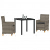 Zestaw do jadalni w ogrodzie 3 pcs Szary polirattan