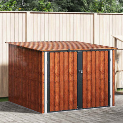 Shed na rower 3 pcs Brązowy 215 x 206 x 157 cm Metal