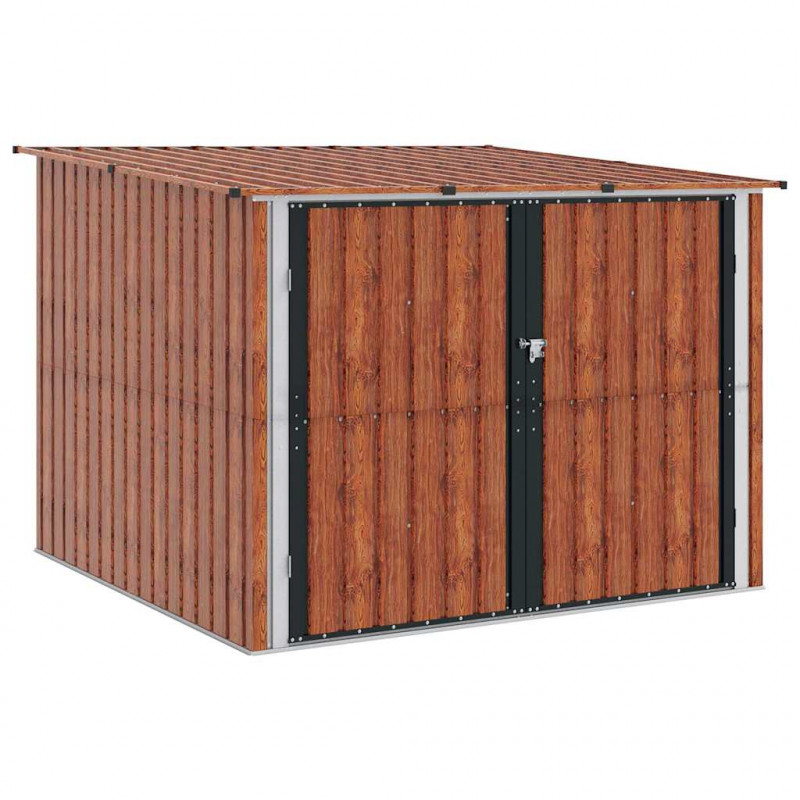 Shed na rower 3 pcs Brązowy 215 x 206 x 157 cm Metal