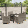 Zestaw do jadalni w ogrodzie 5 pcs Szary polirattan