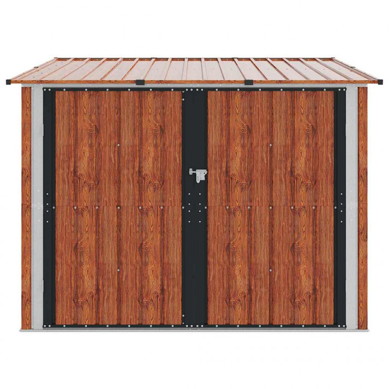 Shed na rower 3 pcs Brązowy 215 x 206 x 157 cm Metal
