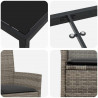 Zestaw do jadalni w ogrodzie 5 pcs Szary polirattan