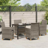 Zestaw do jadalni w ogrodzie 5 pcs Szary polirattan