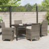 Zestaw do jadalni w ogrodzie 5 pcs Szary polirattan
