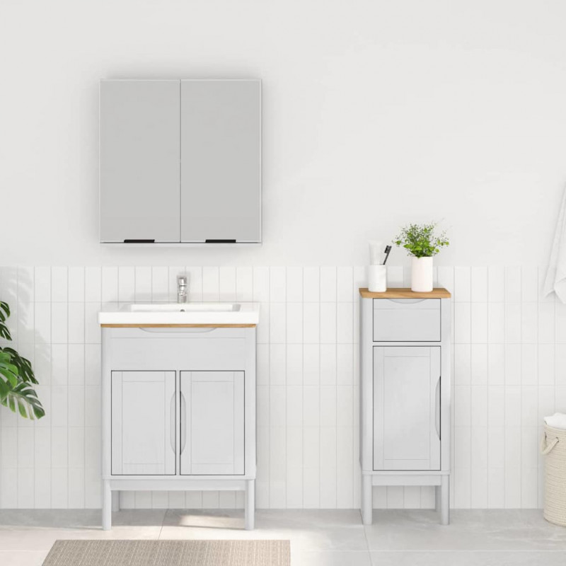 Zestaw mebli łazienkowych FLORO 2 pcs Biały Lite drewno sosnowe