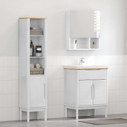 Zestaw mebli łazienkowych FLORO 2 pcs Biały Lite drewno sosnowe