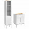 Zestaw mebli łazienkowych FLORO 2 pcs Biały Lite drewno sosnowe
