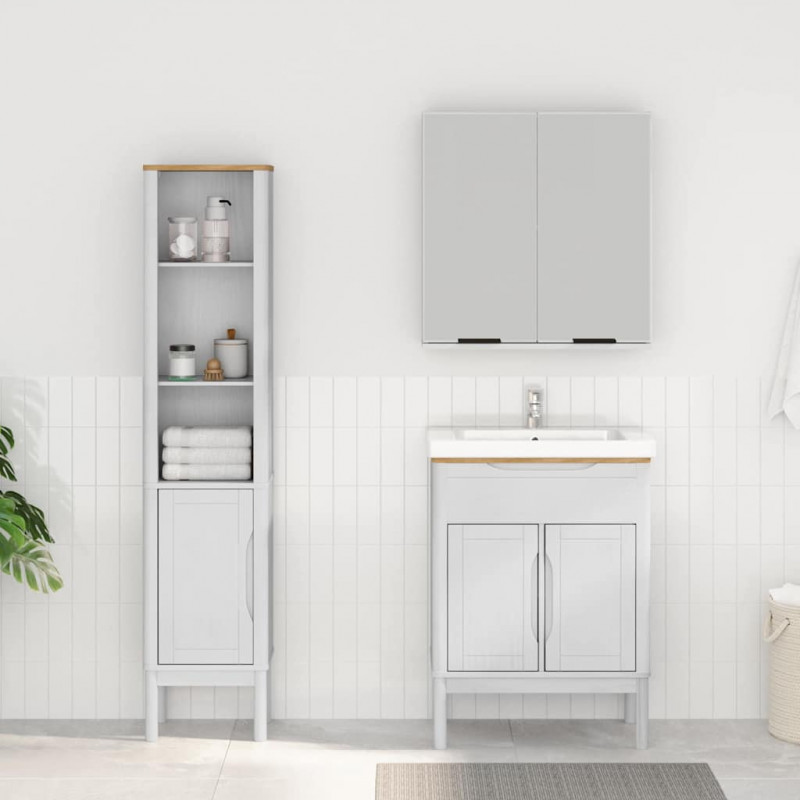 Zestaw mebli łazienkowych FLORO 2 pcs Biały Lite drewno sosnowe