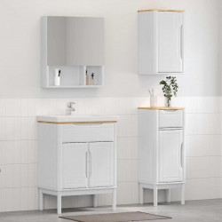 Zestaw mebli łazienkowych FLORO 3 pcs Biały Lite drewno sosnowe